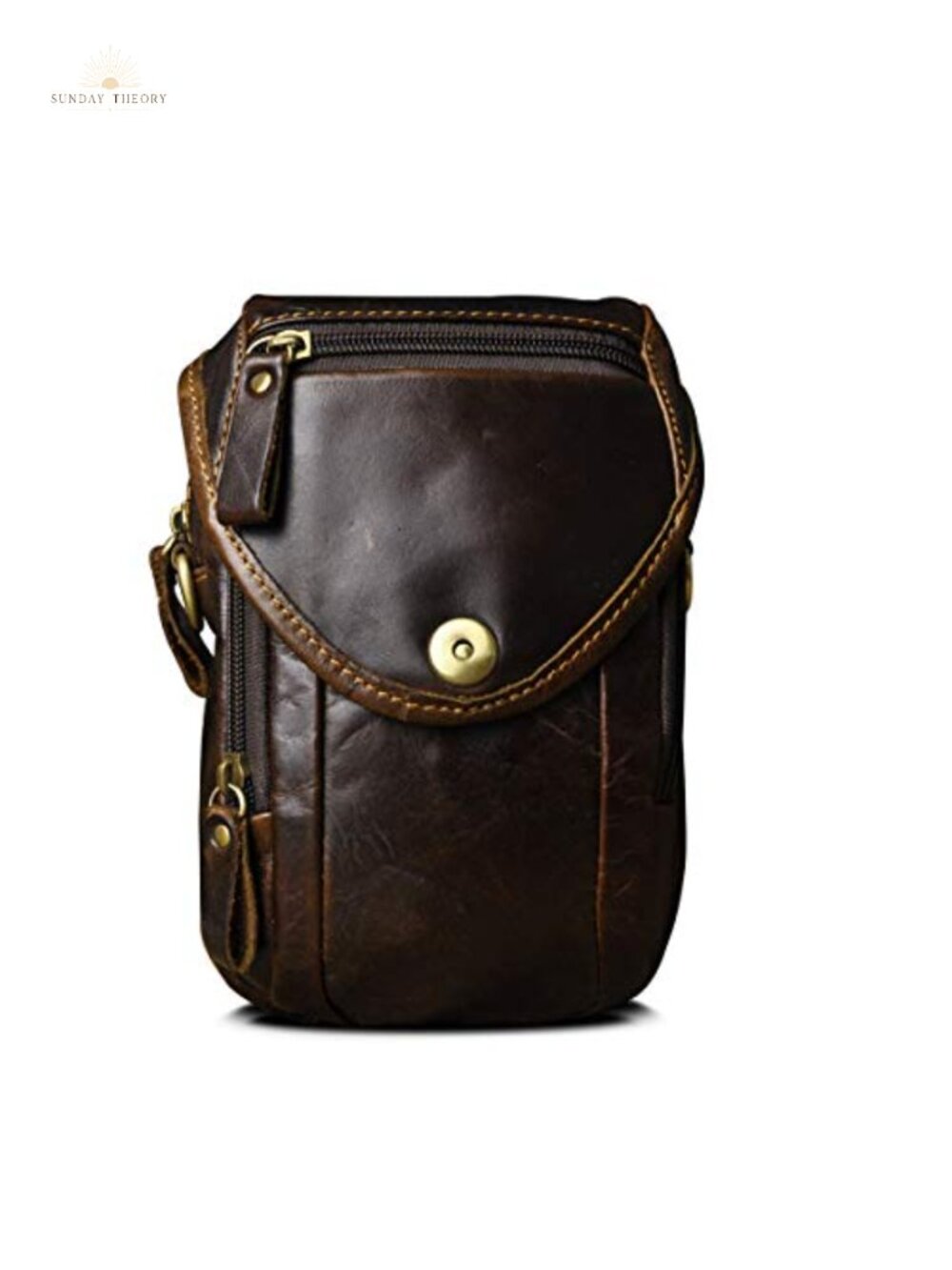 Genuine Leather Small Messenger Shoulder Bag Waist Belt Pack Cigarette Phone